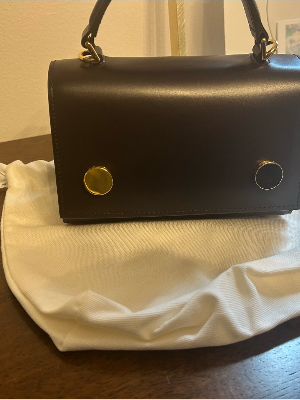 RSVP Chocolate Brown Mini Crossbody with Gold Hardware - Picture 3 of 7
